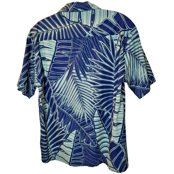 Hilo Hattie Hawaiian Shirt Men’s S Cotton Palm Leaf Blue Made in Hawaii - Picture 6 of 7